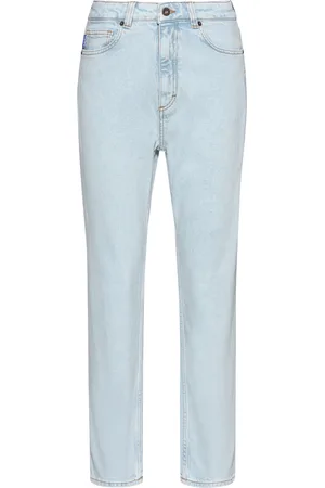 HUGO BOSS Vaqueros estilo mom en denim elástico color aguamarina