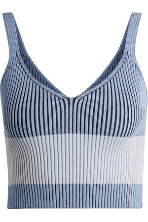 HUGO BOSS Camiseta de tirantes con cuello en pico en punto de canalé