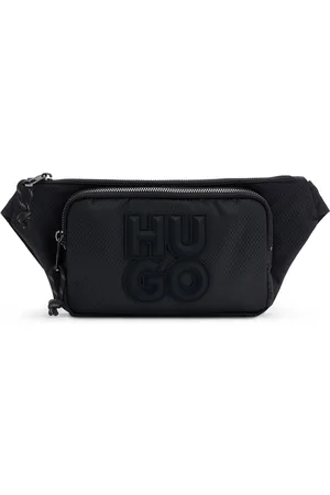 HUGO BOSS Riñonera con cremallera y logo apilado