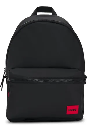 HUGO BOSS Mochila de tejido mate con etiqueta con logo roja