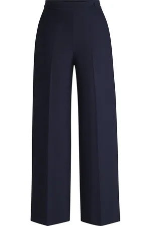 HUGO BOSS Pantalones de pernera ancha con botones en la cintura