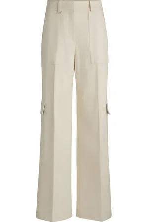 HUGO BOSS Pantalones cargo loose fit de sarga de algodón elástico