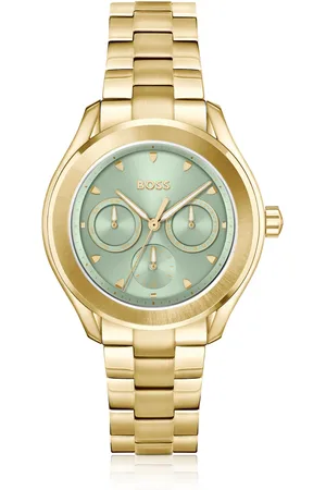 HUGO BOSS Reloj con esfera verde cepillada y pulsera de eslabones