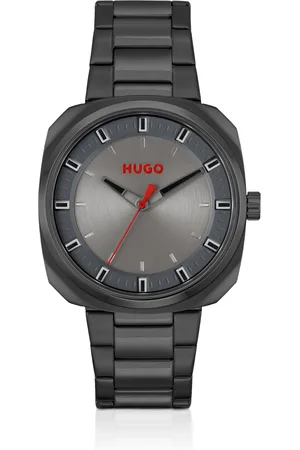 HUGO BOSS Reloj chapado en negro con pulsera de eslabones
