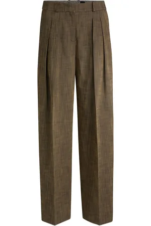 HUGO BOSS Pantalones regular fit de tejido sharkskin jaspeado