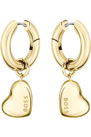 HUGO BOSS Pendientes de aro tipo argolla en con colgantes de corazón