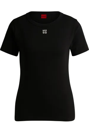 HUGO BOSS Camiseta de algodón con logo apilado bordado