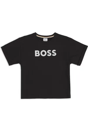HUGO BOSS Camiseta para niños en algodón elástico con logo de efecto metálico