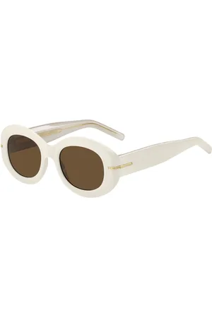 HUGO BOSS Gafas de sol de acetato con detalle dorado de la marca
