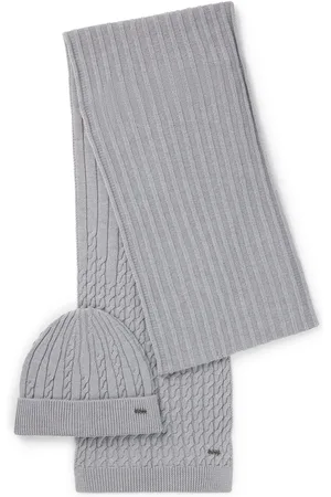 HUGO BOSS Conjunto de bufanda y gorro de mezcla de lana en caja de regalo
