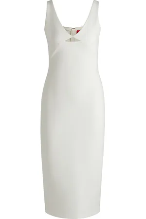 HUGO BOSS Vestido midi entallado con detalle recortado