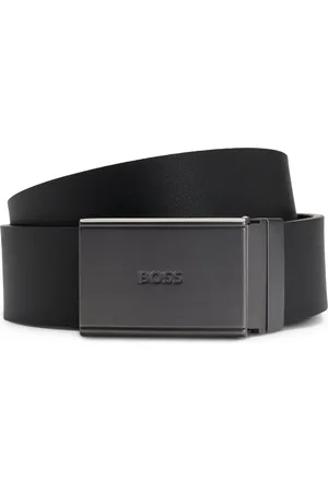 HUGO BOSS Cinturón reversible de piel italiana con hebilla con placa y hebijón