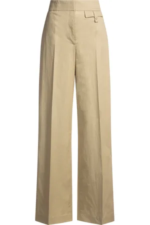 HUGO BOSS Pantalones regular fit de talle alto en algodón elástico vaporoso
