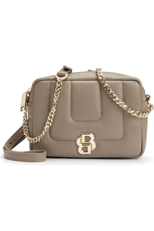 HUGO BOSS Bolso cruzado guateado con monograma Double B metálico