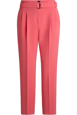 HUGO BOSS Pantalones tobilleros regular fit en crepé resistente a las arrugas