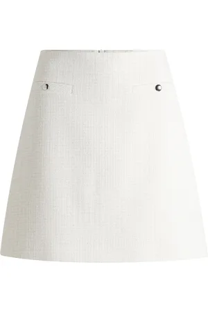 HUGO BOSS Minifalda en bouclé de algodón con detalle de bolsillo