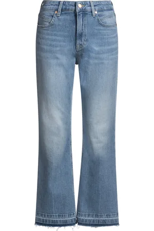 HUGO BOSS Vaqueros tobilleros de denim elástico azul con pernera acampanada