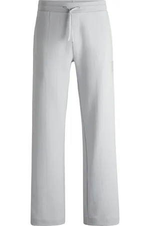 HUGO BOSS Pantalones de chándal en algodón con canalé vertical