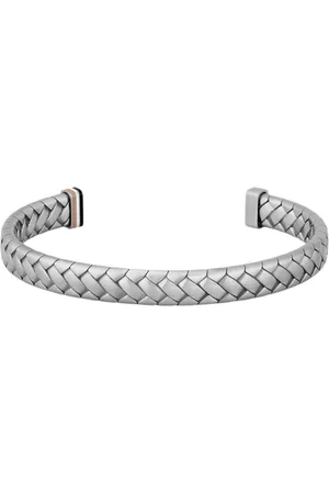 HUGO BOSS Brazalete plateado con diseño en espiga