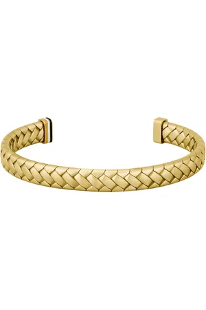 HUGO BOSS Brazalete dorado con diseño en espiga