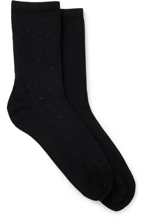 HUGO BOSS Paquete de dos pares de calcetines de algodón elástico de largo estándar