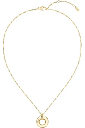 HUGO BOSS Collar dorado con aro con logo