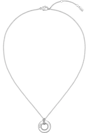 HUGO BOSS Collar plateado con aro con logo