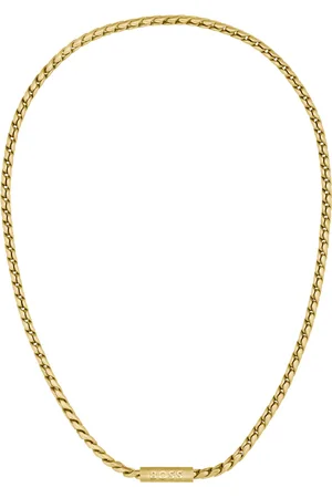 HUGO BOSS Collar dorado con cadena trenzada