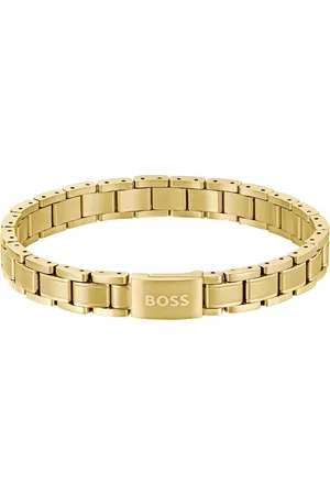 HUGO BOSS Brazalete dorado con eslabones cepillados
