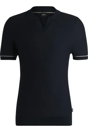 HUGO BOSS Jersey de algodón con cuello Johnny