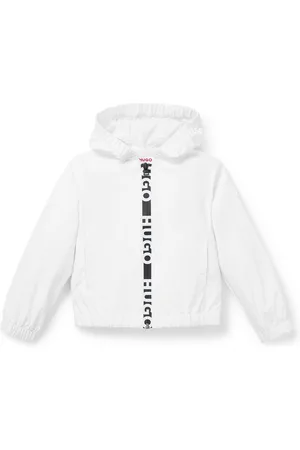 HUGO BOSS Cazadora cortavientos con capucha y logo estampado para niños