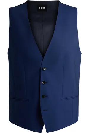 HUGO BOSS Chaleco slim fit en lana virgen con elástico