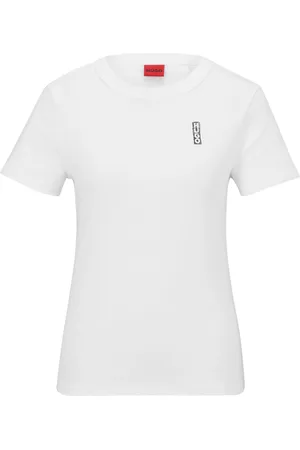 HUGO BOSS Camiseta de algodón con logo inspirado en la caligrafía rotulada