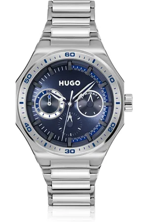 HUGO BOSS Reloj plateado con esfera azul