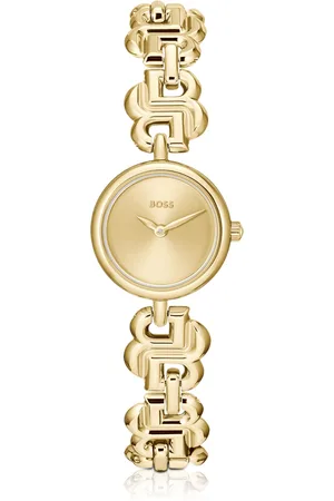 HUGO BOSS Reloj dorado con pulsera de monograma