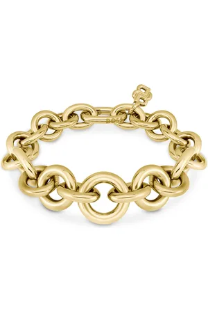 HUGO BOSS Pulsera dorada con eslabones ovalados y circulares