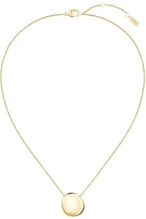 HUGO BOSS Collar dorado con colgante de estilo guijarro
