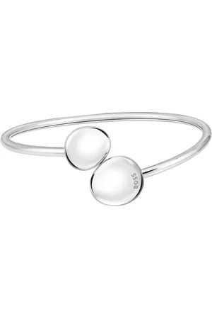 HUGO BOSS Brazalete dorado con detalles de estilo guijarro