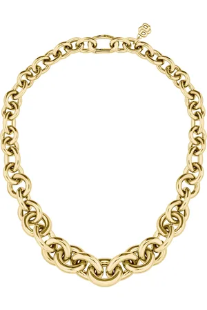 HUGO BOSS Collar dorado con eslabones ovalados y circulares