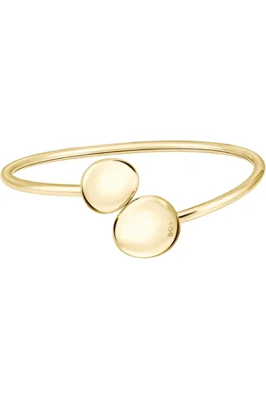 HUGO BOSS Brazalete dorado con detalles de estilo guijarro