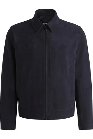 HUGO BOSS Chaqueta regular fit de ante suave con cremallera en la parte delantera