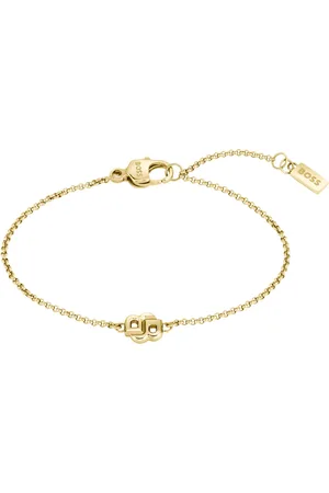 HUGO BOSS Pulsera con cadena dorada con monograma Double B