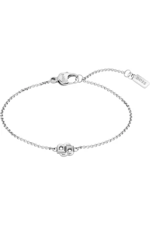 HUGO BOSS Pulsera plateada con monograma Double B