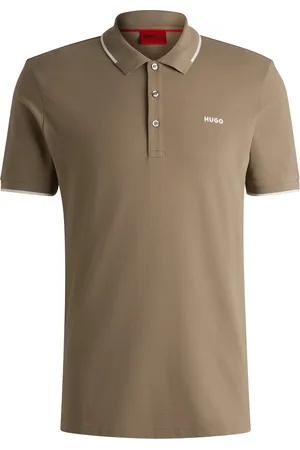HUGO BOSS Polo slim fit de algodón elástico con logo estampado