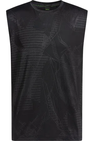HUGO BOSS Camiseta activa sin mangas en tejido elástico en jacquard
