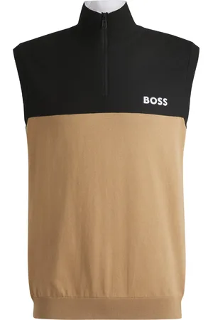HUGO BOSS Jersey activo sin mangas en tejido elástico con logo de diseño