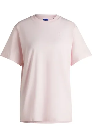 HUGO BOSS Camiseta de punto de algodón con insignia de logo