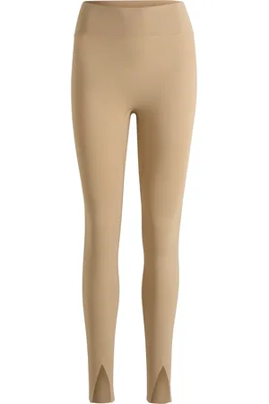 HUGO BOSS Leggings activos en tejido interlock elástico con aberturas en los bajos