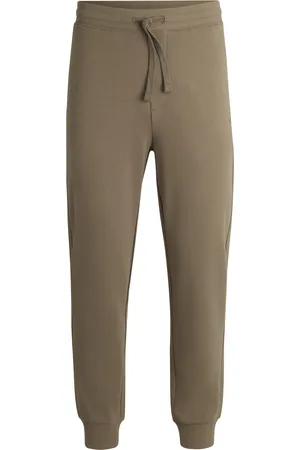HUGO BOSS Pantalones de chándal en felpa de algodón con logo estampado