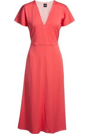 HUGO BOSS Vestido con escote en pico en material elástico